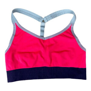 Athleta Sports Bra Women's Sz XS Neon Pink Athletic Pullover Scoop Neck Y Strap